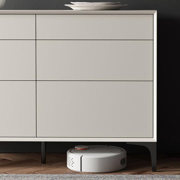 47.2" Minimalist Off White Dresser Accent 6-Drawer Cabinet